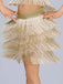 1920s Fringe Solid Elastic Waist Skirt