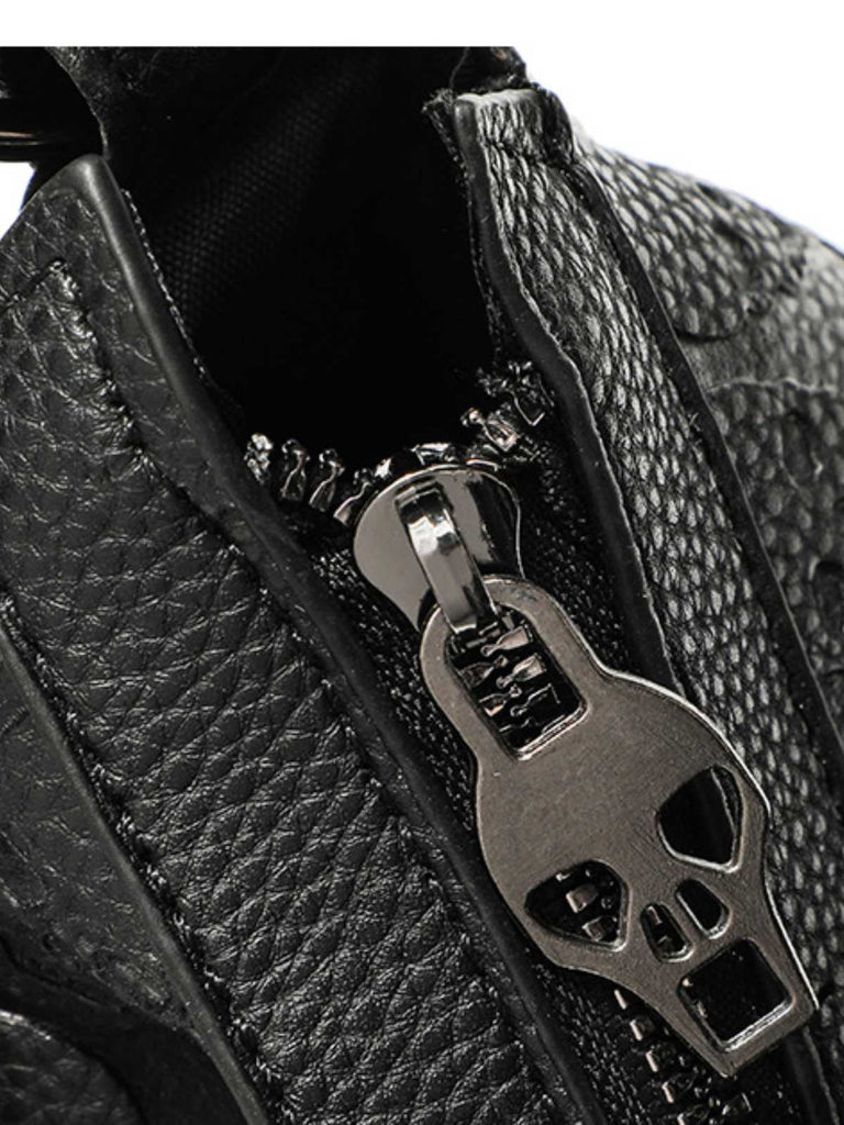 Gothic Skull Studded Chain Hobo Bag