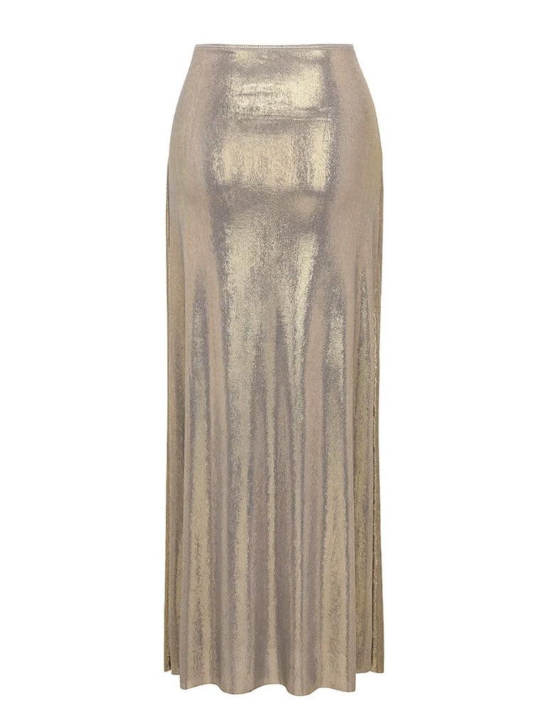 5PCS Gold 1980s Bejeweled Metallic Egyptian-Inspired Bikini Set