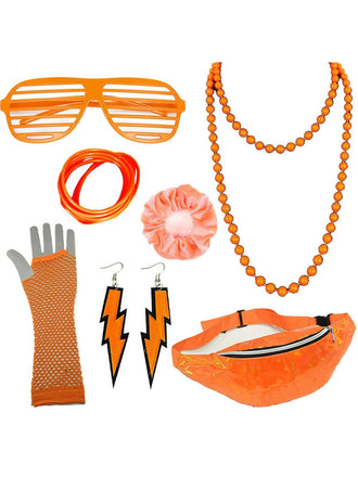 1980s Retro Costume Colorful Accessory Set