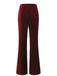 1940s Velvet High-Waist Solid Flare Pants