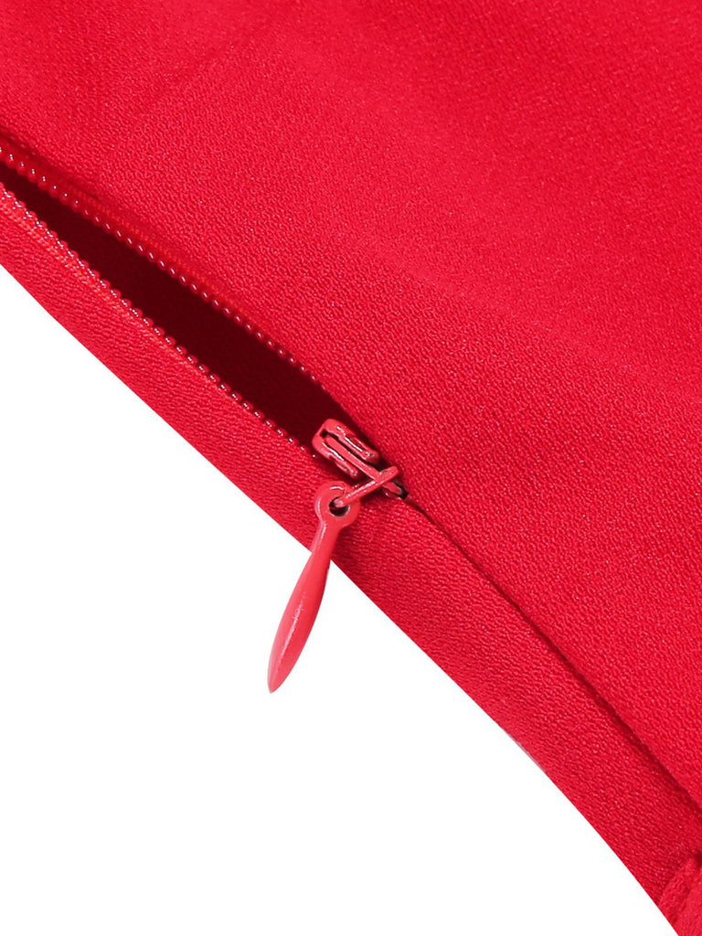 1950s Bow Tie Neck Polka Dot Belted Dress