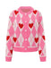 Pink 1950s Valentine Heart Knit Cardigan Sweater