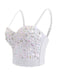 1970s Rhinestone Pearl Spaghetti Strap Corset Top