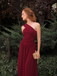 1930s Solid Surplice One-Shoulder Waist Ruched Dress