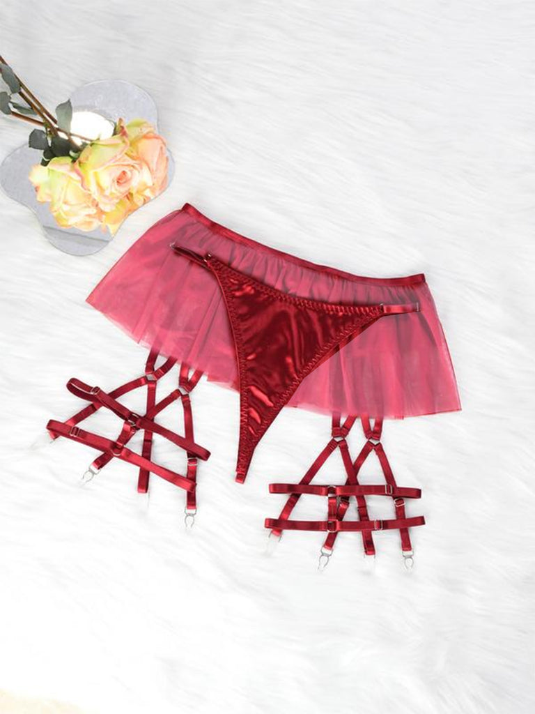 1960s Bow Mesh Patchwork Pajamas Set