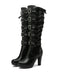 Vintage Punk Lace-Up Lace High Heel Boots