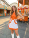 Orange & White 1960s Colorblock Sleeveless Mod Dress