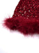 Wine Red 1980s Strapless Sequin Feather Trim Mini Dress