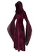 1980s Velvet Medieval Lace-Up Hooded Dress