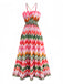 1940s Halter Geometric Print Vacation Dress