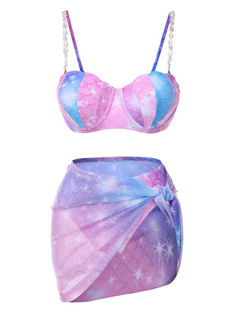 1970s Shell Pearl Chain Swimsuit & Cover-Up