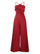 1970s Spaghetti Strap 3D Rose Solid Jumpsuit