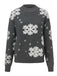 1940s Christmas Fleece-Snowflake Turtleneck Sweater
