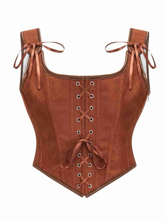 1980s Suede Bow Lace-Up Corset