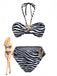 1960s Zebra Print Sea Star Accents Bandeau Bikini Set