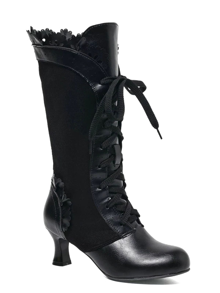 Vintage Lace-Up Solid Mid-Heel Brogue Ankle Boots