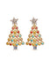 Christmas Tree Stars Rhinestones Earrings