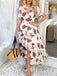 1940s Deep V-Neck Chiffon Polka Dots Floral Dress