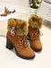 Vintage Nubuck Leather Plush Chunky Heel Boots