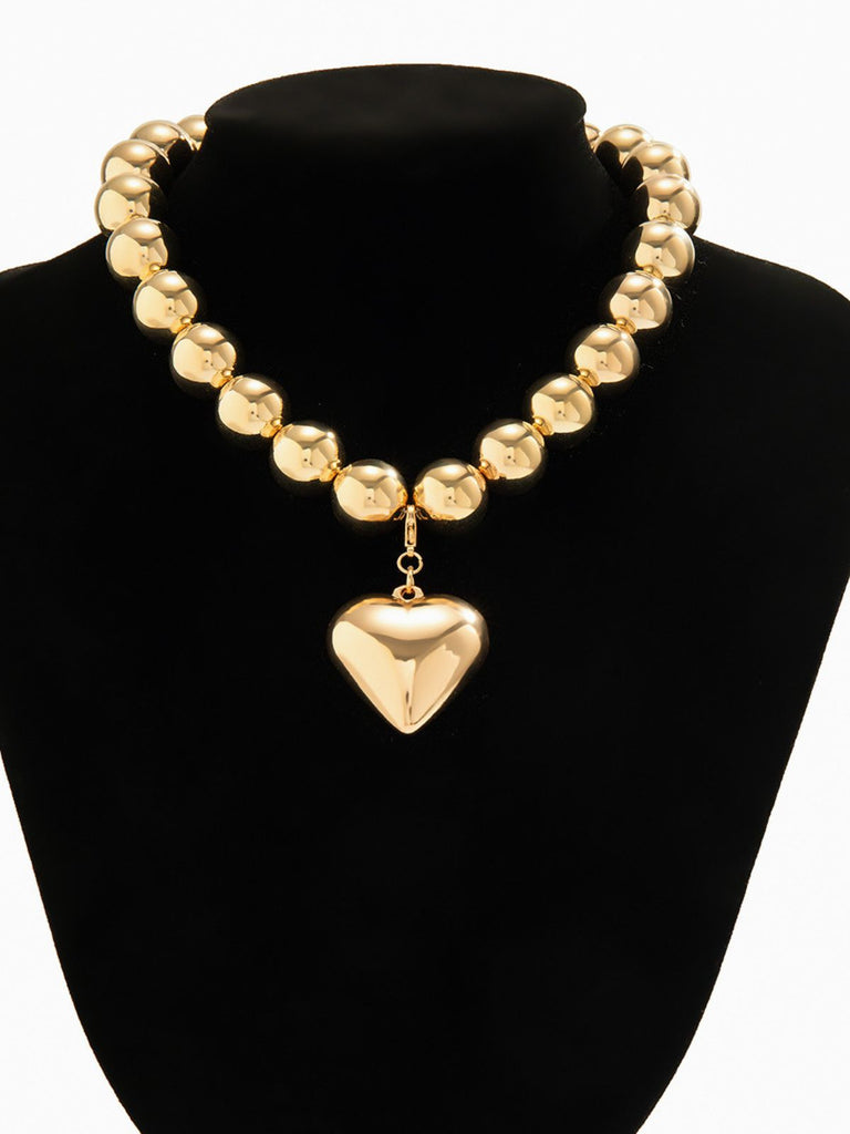 Vintage Pearl Heart Pendant Necklace