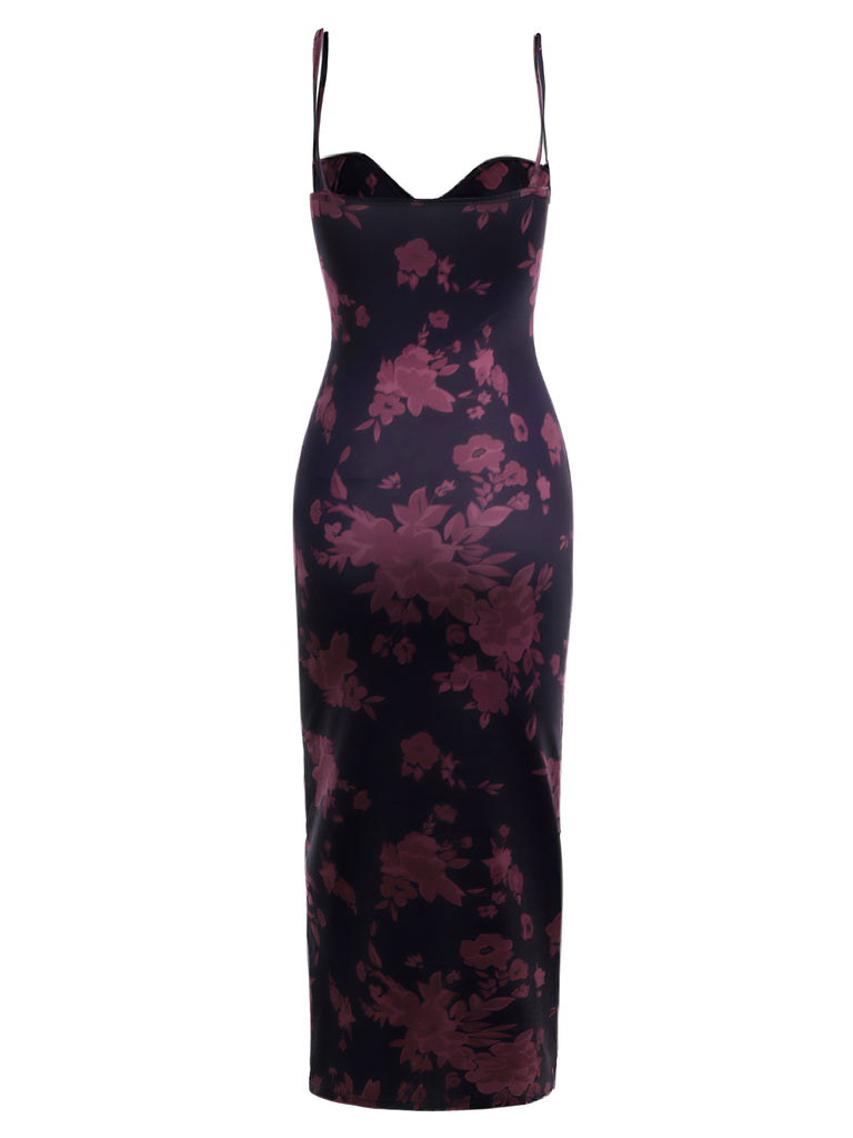 1930s Spaghetti Strap Leopard Floral Dress