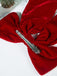 Vintage Christmas Velvet Large Bow Hairpin