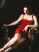 Red 1980s Velvet Corset Ruched Sweetheart Mini Dress