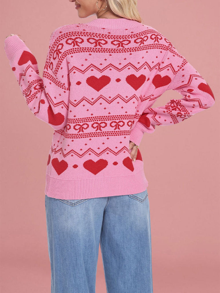 1980s Heart Pattern Valentine's Sweater