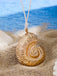 Conch Starfish Pendant Leather Cord Necklace