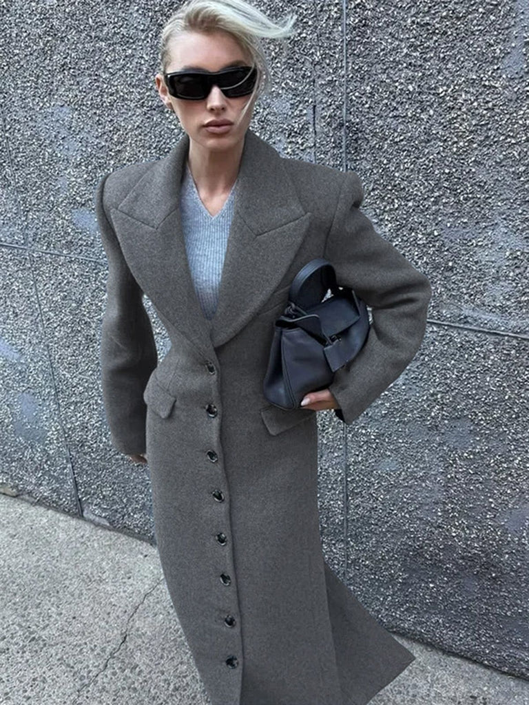 1930s Solid Lapel Button Wool Coat