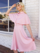 1950s Solid Lapel Capelet Dress