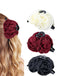 Valentine's Day 3D Floral Rose Satin Hair Claw Clip