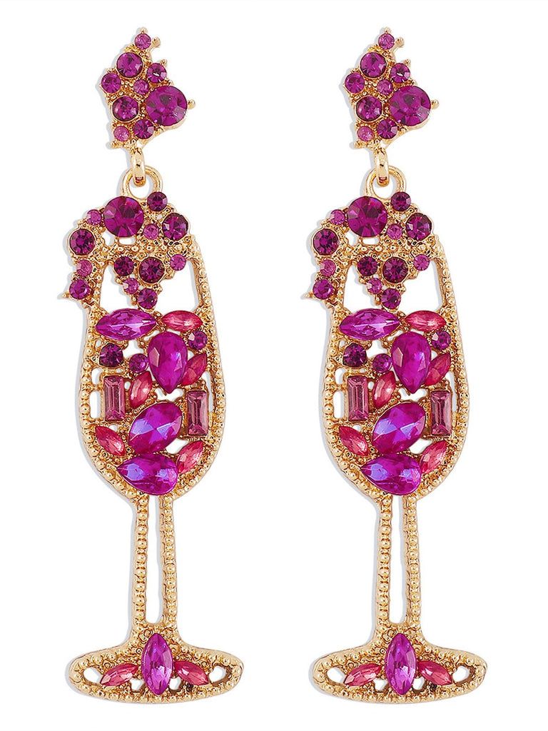 Champagne Glass Pearl Gem Earrings