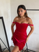 Red 1980s Velvet Corset Ruched Sweetheart Mini Dress