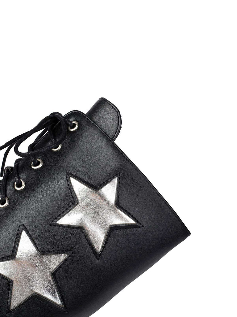 Vintage Steampunk Star Print Platform Mid-Calf Boots
