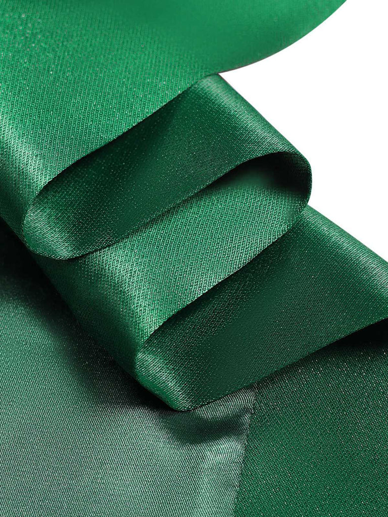 Green 1950s Wednesday Addams Inspired Satin Costume Set