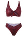 1970s Snakeskin Metallic Tie-Front Bikini Set