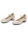 Floral Jacquard Pearl Mary Jane High Heels