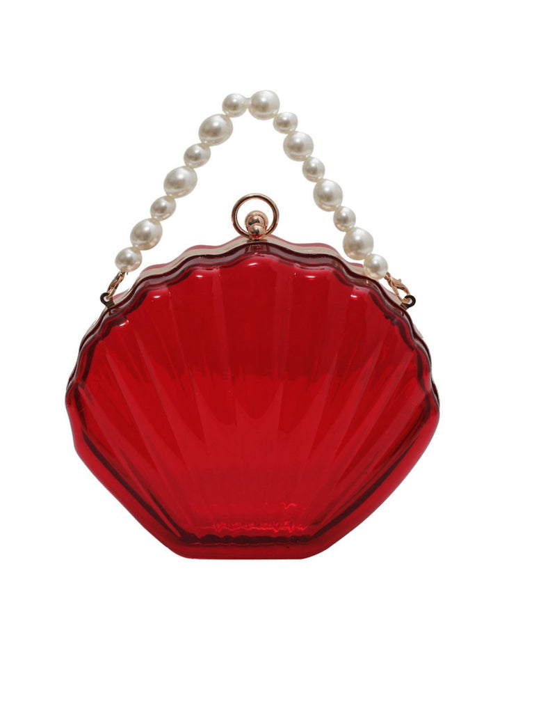 Vintage 3D Seashell Transparent Pearl Chain Bag