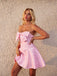 Pink 1950s Floral Lace Strapless Bow Dress