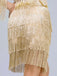 1920s Fringe Solid Elastic Waist Skirt