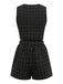 2PCS Black 1970s Tweed Plaids Vest & Shorts