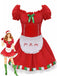 1970s Square Neck Christmas Bow Dress With Petticoat