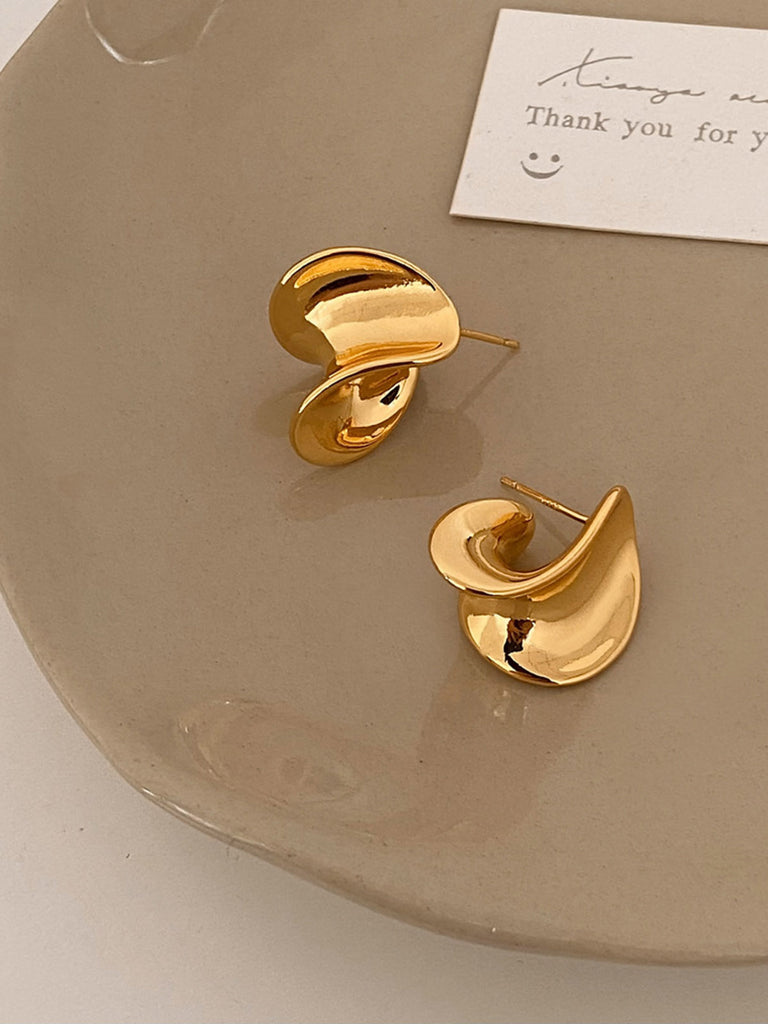 Gold Vintage Twist Hoop Earrings