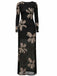 1930s Floral Mesh Long Sleeve Maxi Dress