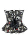 Black 1970s Strapless Koi Fish Print Ruffle Corset