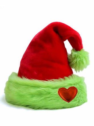 Christmas Light Grinch Green Fur Christmas Hat