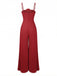 1970s Spaghetti Strap 3D Rose Solid Jumpsuit