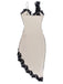 1960s Deep V-Neck Asymmetric Lace Bodycon Dress